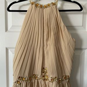Gold, champagne bridesmaid or prom dress, beautiful chiffon, never worn!